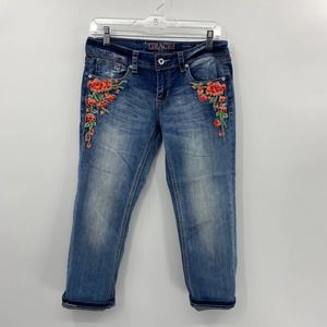 Grace Capri Jeans Floral Embroidered size 27